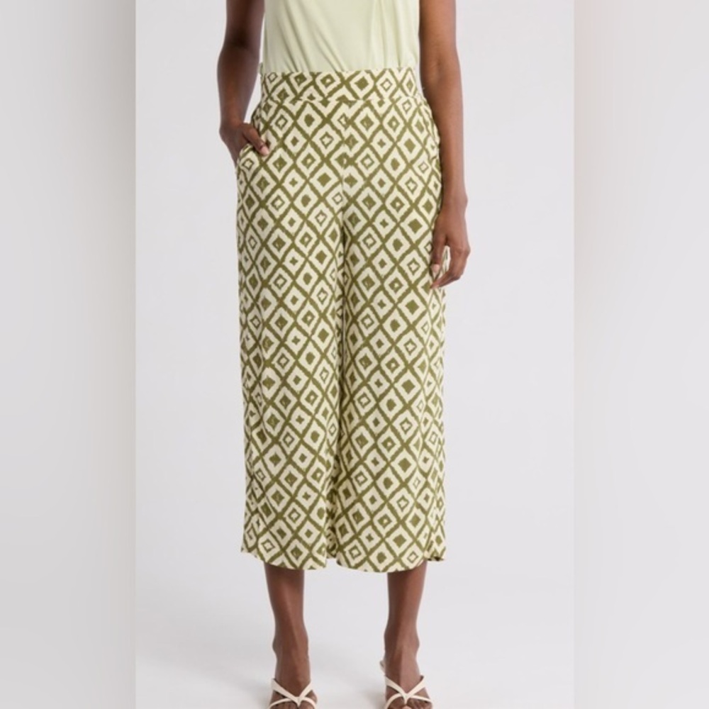 NEW…T TAHARI Ankle Cropped Wide Leg Palazzo Pants